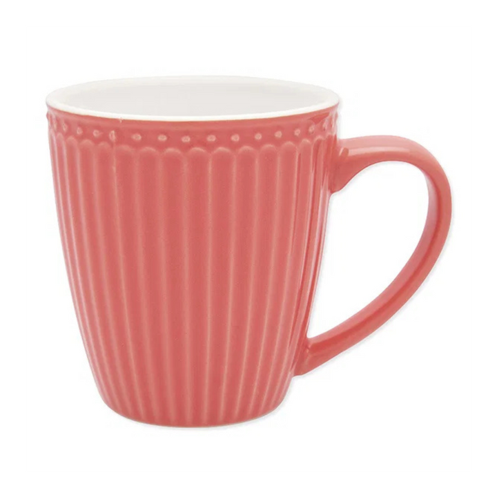 GreenGate Tasse Alice Koralle aus Porzellan 0,35 l mit Henkel im skandinavischen Landhausstil