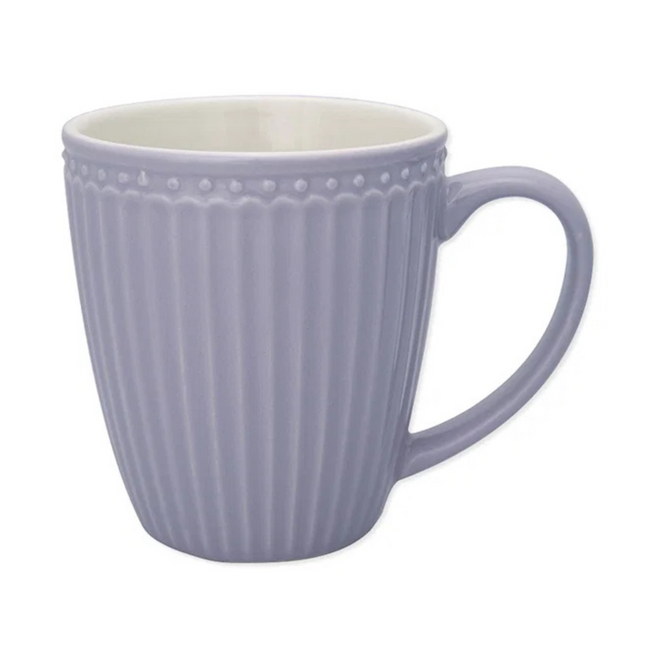 GreenGate Tasse Alice Lavendel aus Porzellan 0,35 l mit Henkel im skandinavischen Landhausstil