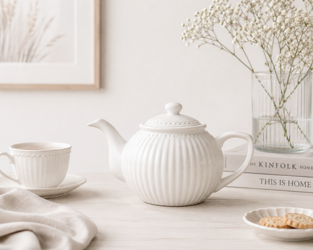 GreenGate Teekanne Alice Weiß 1,5 L skandinavisch minimalistisch hell und clean im maritimen Stil