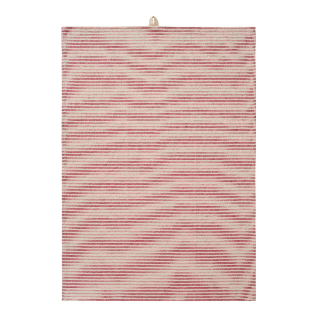 IB Laursen Geschirrtuch Martina natur mit roten Querstreifen 50x70 cm Baumwolle