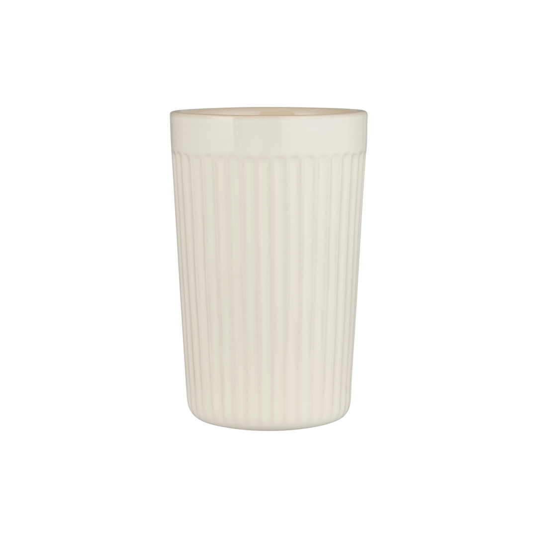 IB Laursen Mynte Café Latte Becher Butter Cream aus Steingut – cremefarbener Becher im skandinavischen Landhausstil