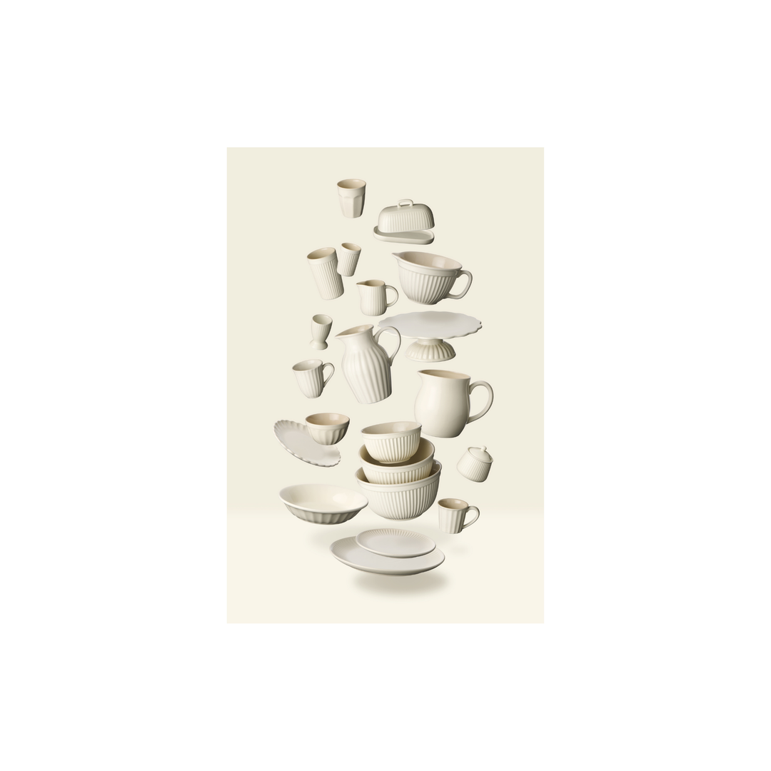 IB Laursen Mynte Serie Butter Cream Geschirr Kollektion mit Tassen, Schalen und Kannen im skandinavischen Design