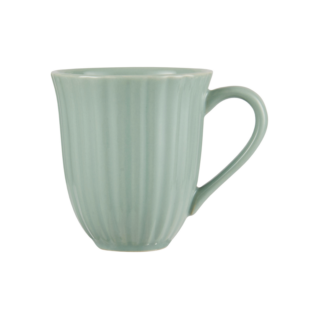 IB Laursen Mynte Tasse Green Tea grün aus Steingut mit Rillenstruktur