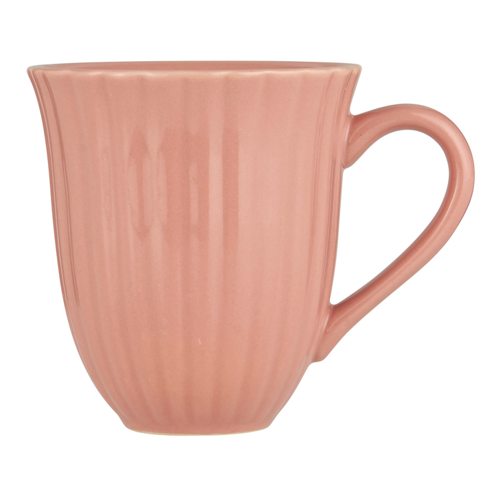 IB Laursen Tasse mit Rillen Mynte Coral Almond aus Steingut 240 ml