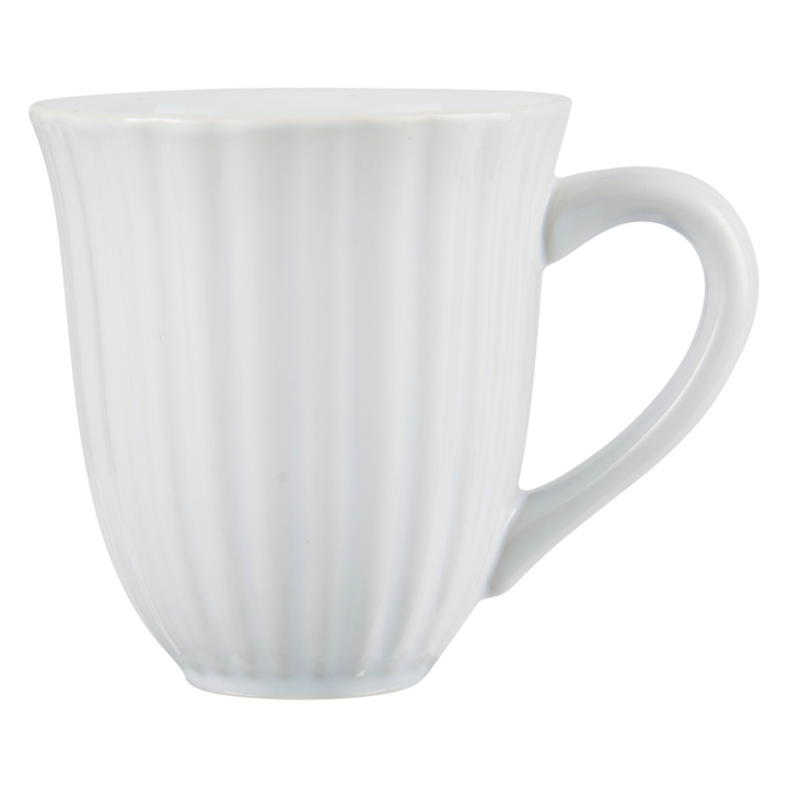 IB Laursen Tasse mit Rillen Mynte Pure White aus Steingut 240 ml