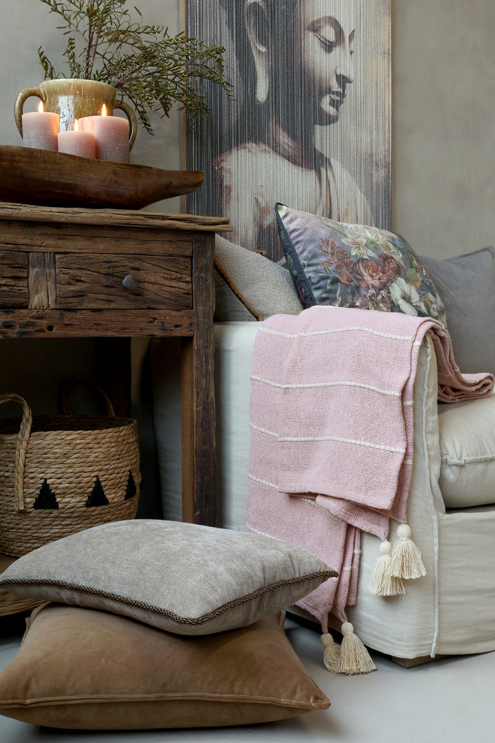 Plaid Aix Rosa von Chic Antique mit dekorativen Quasten