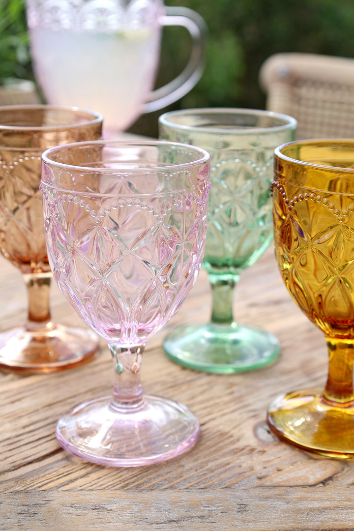 Saint-Émilion Weinglas mit dekorativem Reliefmuster aus Glas